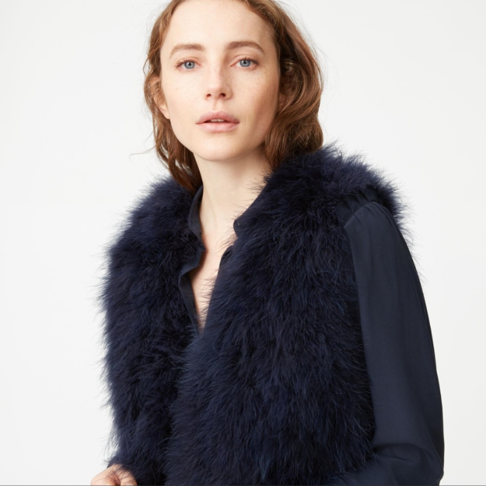 Club Monaco Navy Violet Feather Vest